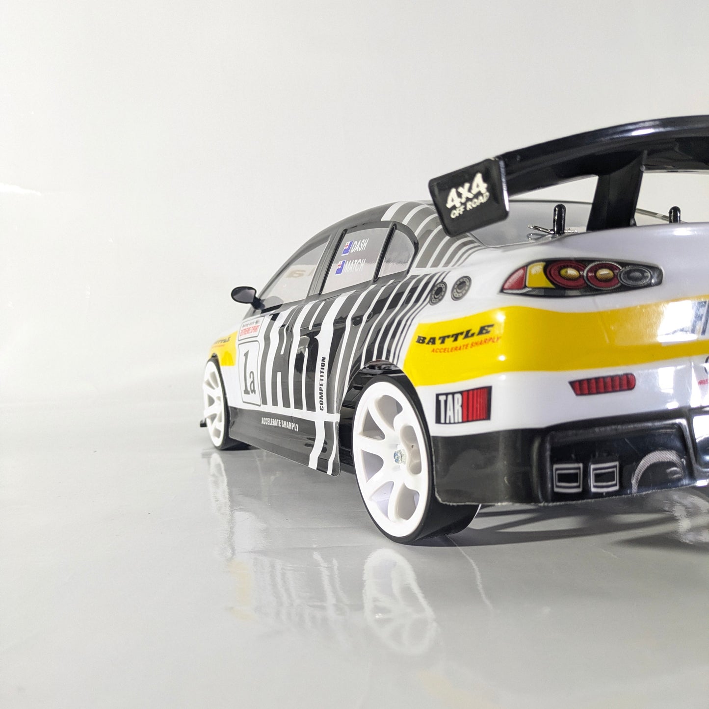 Back view of BeingBoys Mitsubishi Xtreme Sport RC car India for high-speed drifting.