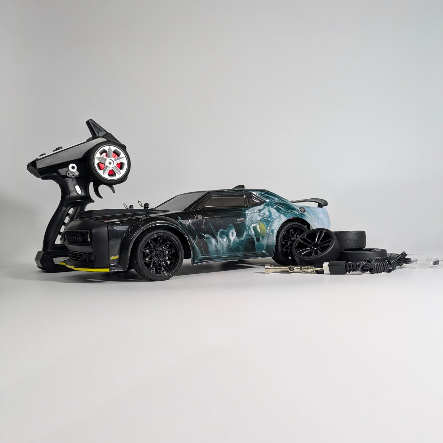 Side profile of BeingBoys Brushed Beast Fury RC car India, drift and racing model.