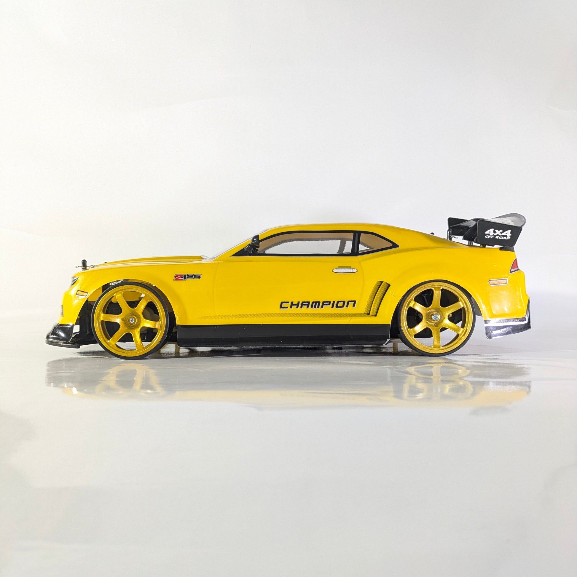 BeingBoys Chevrolet Camaro Bumble Bee drift RC car front view, remote controlled RC car Chennai India.