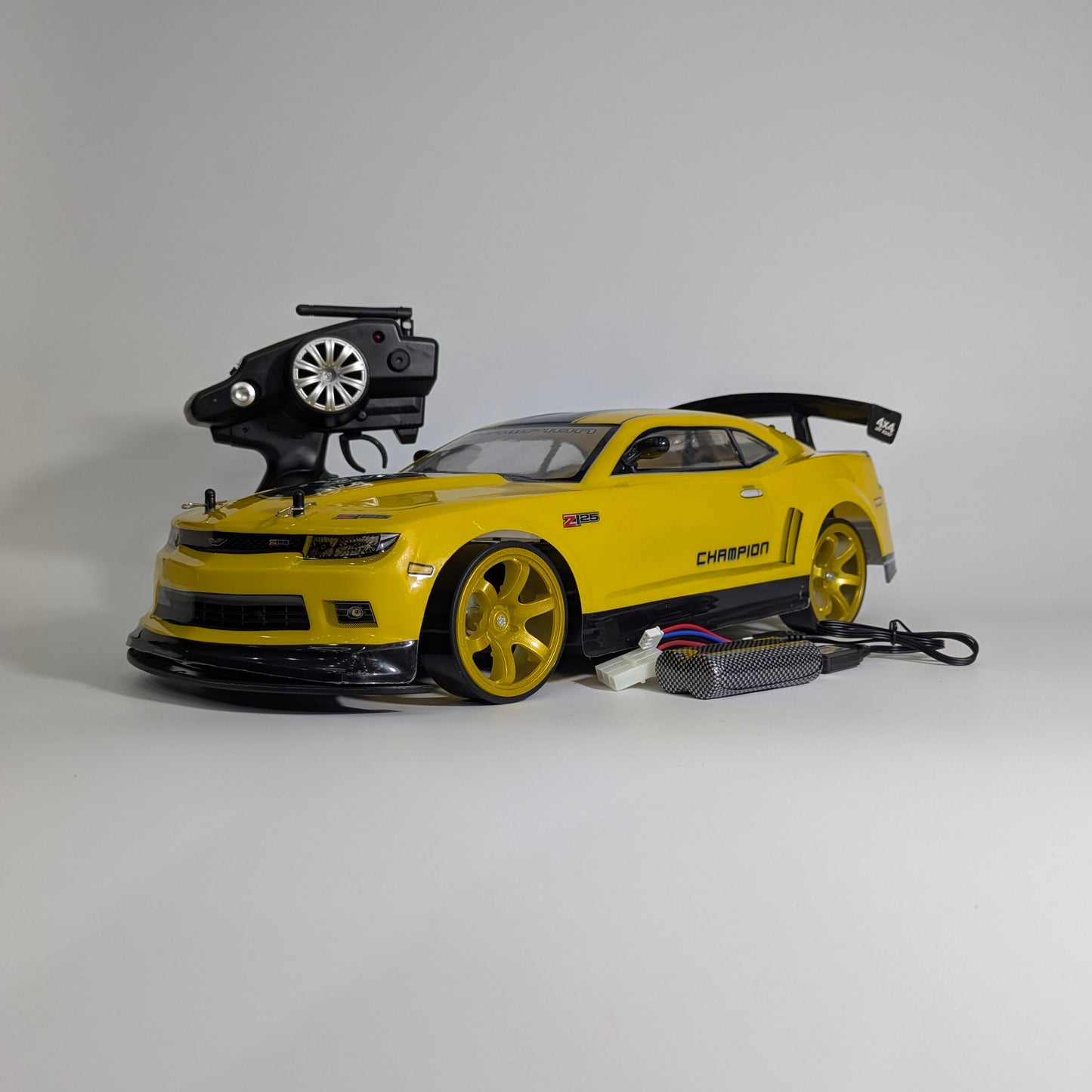BeingBoys Chevrolet Camaro Bumble Bee drift RC car front view, remote controlled RC car Chennai India.
