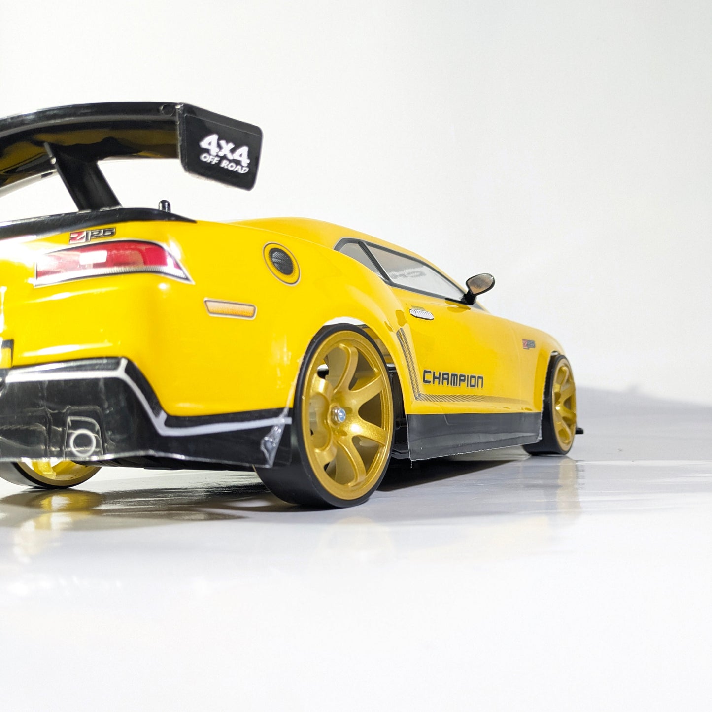 BeingBoys Camaro Bumble Bee drift action shot, RC drifting Chennai.