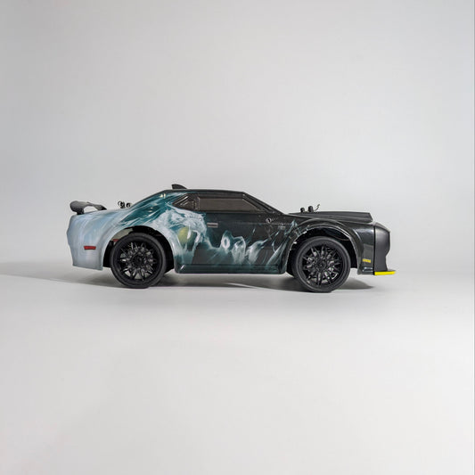 BeingBoys Dodge Challenger Brushed Beast Fury drift RC car front view, remote controlled RC car Chennai India.