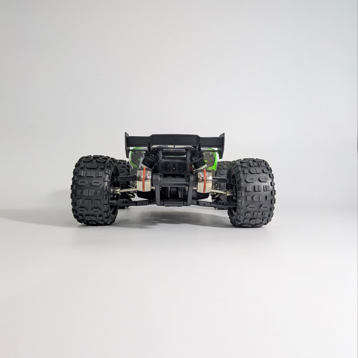 Rear angle of BeingBoys high-speed crawler RC India for RC community.