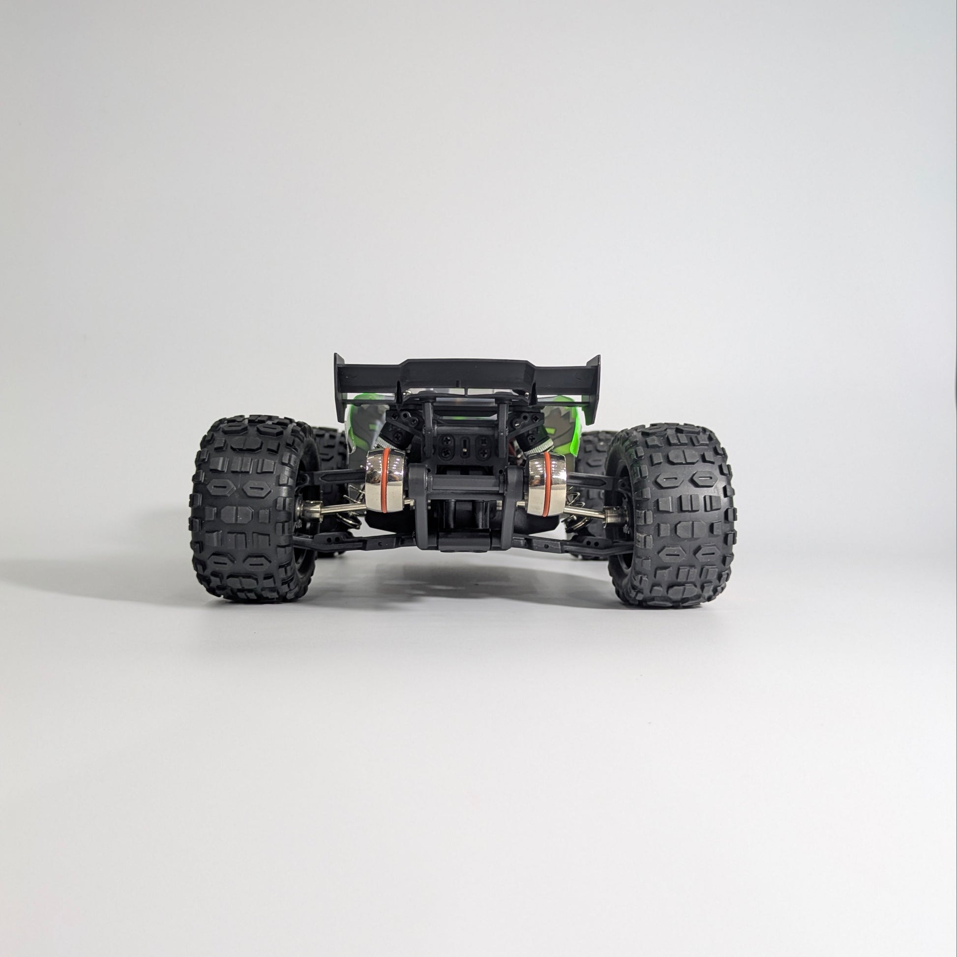 Rear angle of BeingBoys high-speed crawler RC India for RC community.