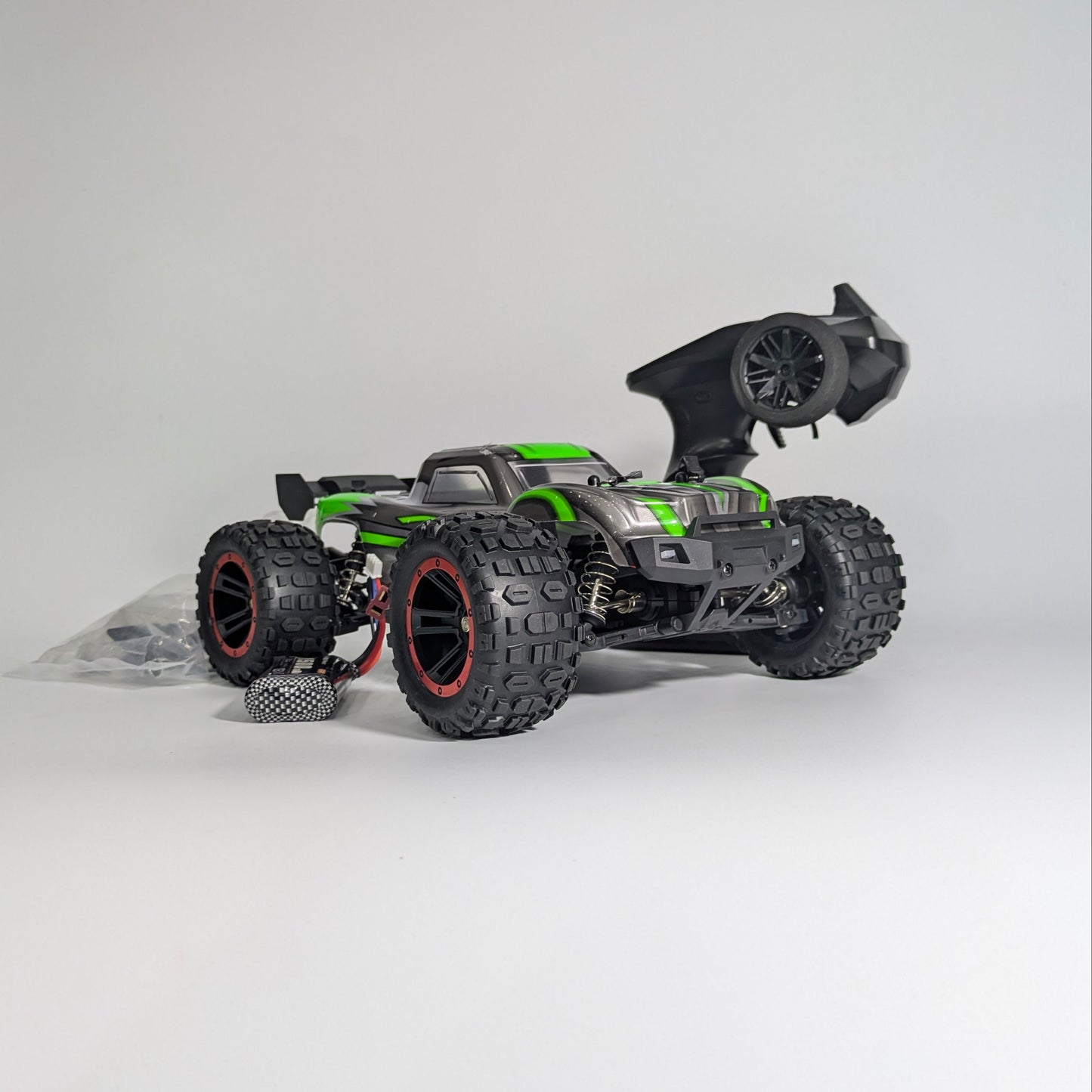 Side view of BeingBoys outdoor crawler RC car India, remote controlled and offroad ready.